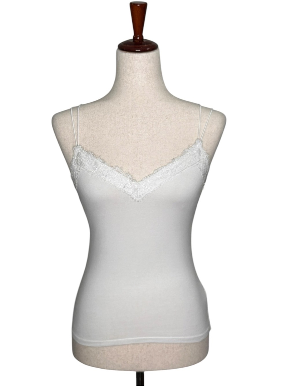 Express Y2K Style White Lace Trim Camisole Tank Top. Stretchy. Xs